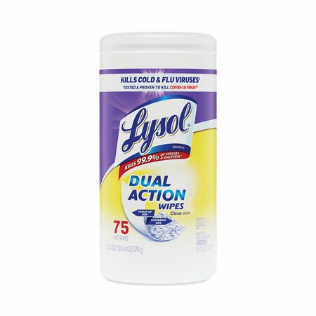 LYSOL Disinfecting Wipes, Canister, Citrus, White/Purple 19200-81700